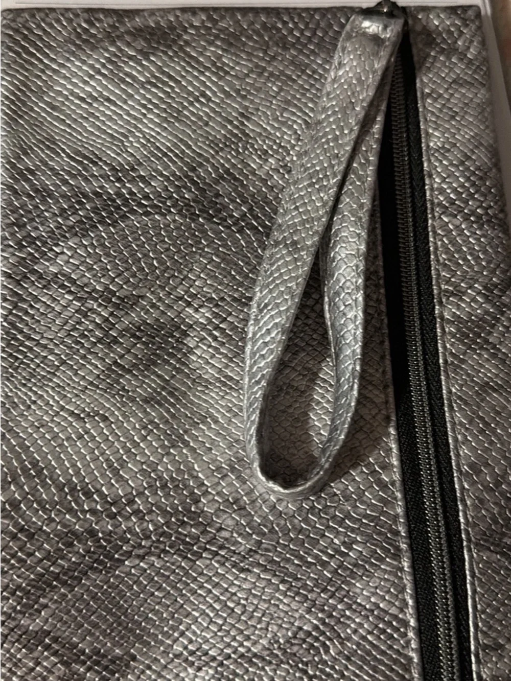 Ipsy Silver Textured Wristlet Clutch